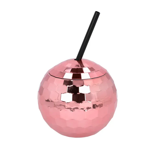 Glas - Diskókúla með röri - Rose gold - Ø 10 cm