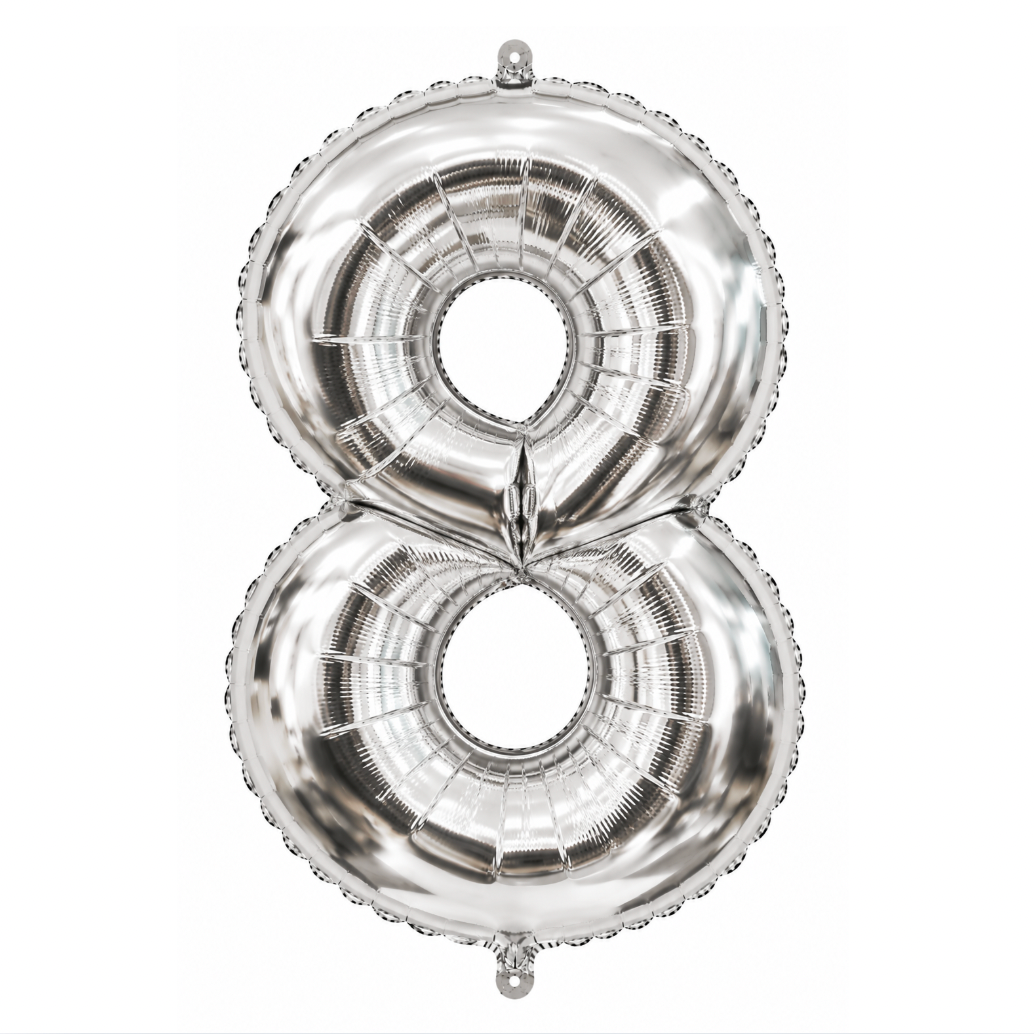 Álblaðra - Tölustafur - Silfur - 65 cm - 8