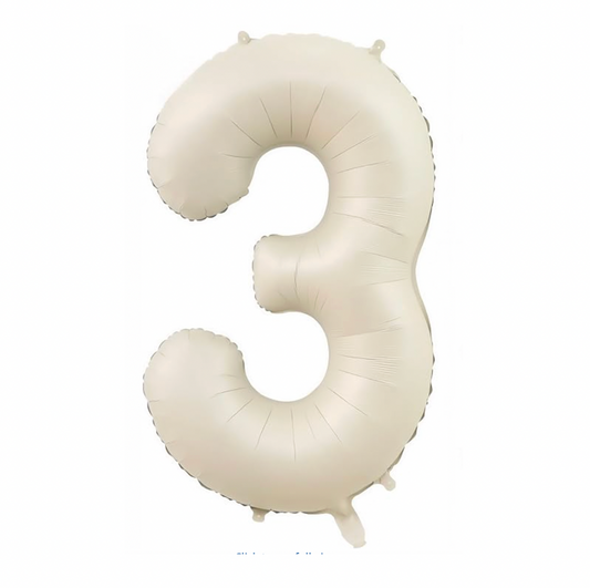 Álblaðra - Tölustafur - 3 - Ljós kremaður - 86 cm