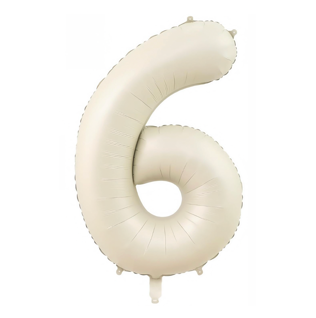 Álblaðra - Tölustafur - 6 - Ljós kremaður - 86 cm