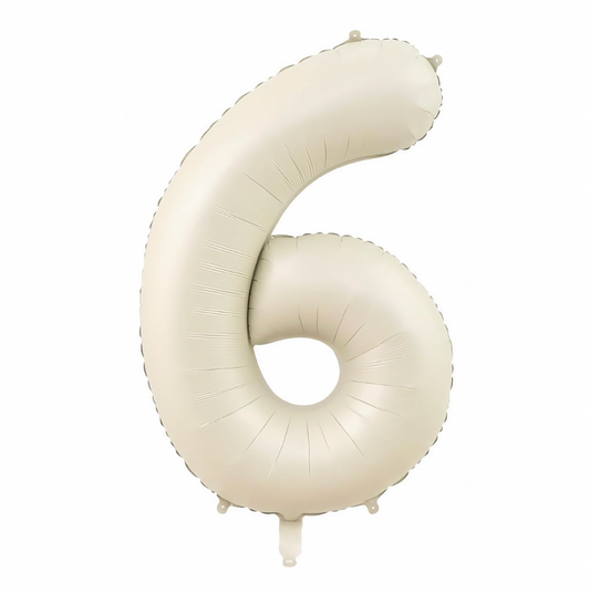 Álblaðra - Tölustafur - 6 - Ljós kremaður - 86 cm