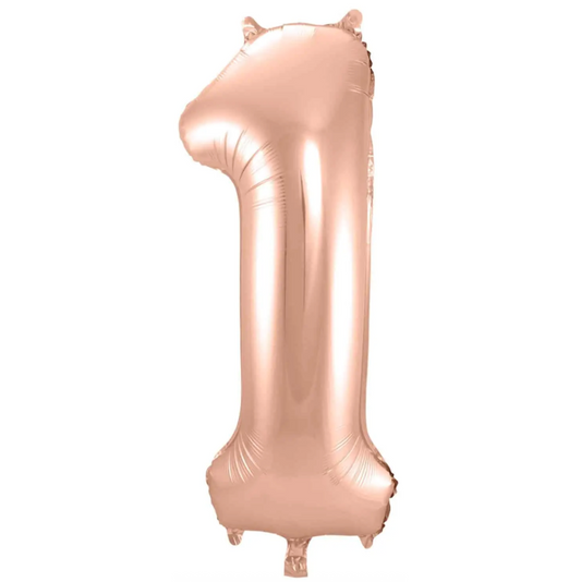 Álblaðra - Tölustafur - 1 - Rose gold - 86 cm