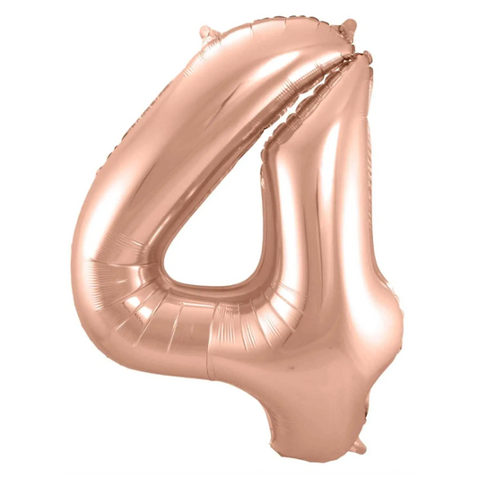 Álblaðra - Tölustafur - 4 - Rose gold - 86 cm