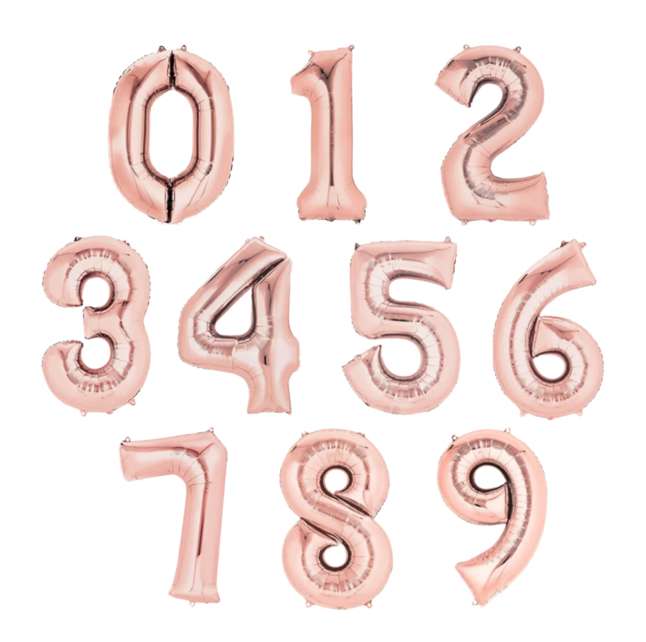 Álblöðrur - Tölustafir -  Rosegold - 86 cm