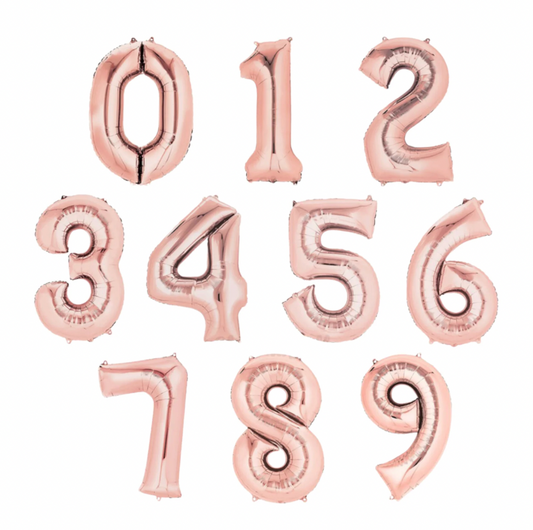Álblöðrur - Tölustafir -  Rosegold - 86 cm