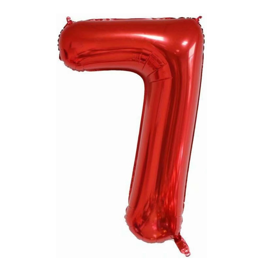Álblaðra - Tölustafur - 7 - Rauður - 86 cm