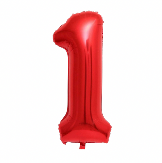 Álblaðra - Tölustafur - 1 - Rauður - 86 cm