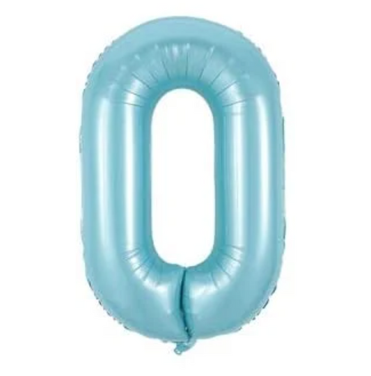 Álblaðra - Tölustafur - 0 - Ljósblár - 86 cm