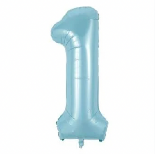 Álblaðra - Tölustafur - 1 - Ljósblár - 86 cm