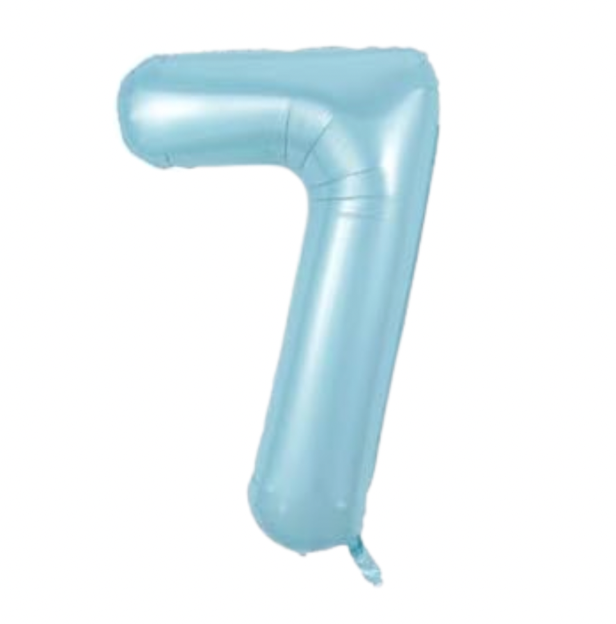 Álblaðra - Tölustafur - 7 - Ljósblár - 86 cm