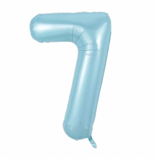Álblaðra - Tölustafur - 7 - Ljósblár - 86 cm