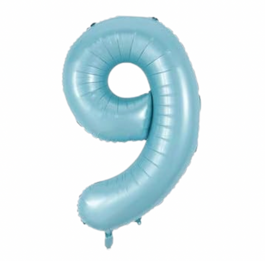 Álblaðra - Tölustafur - 9 - Ljósblár - 86 cm