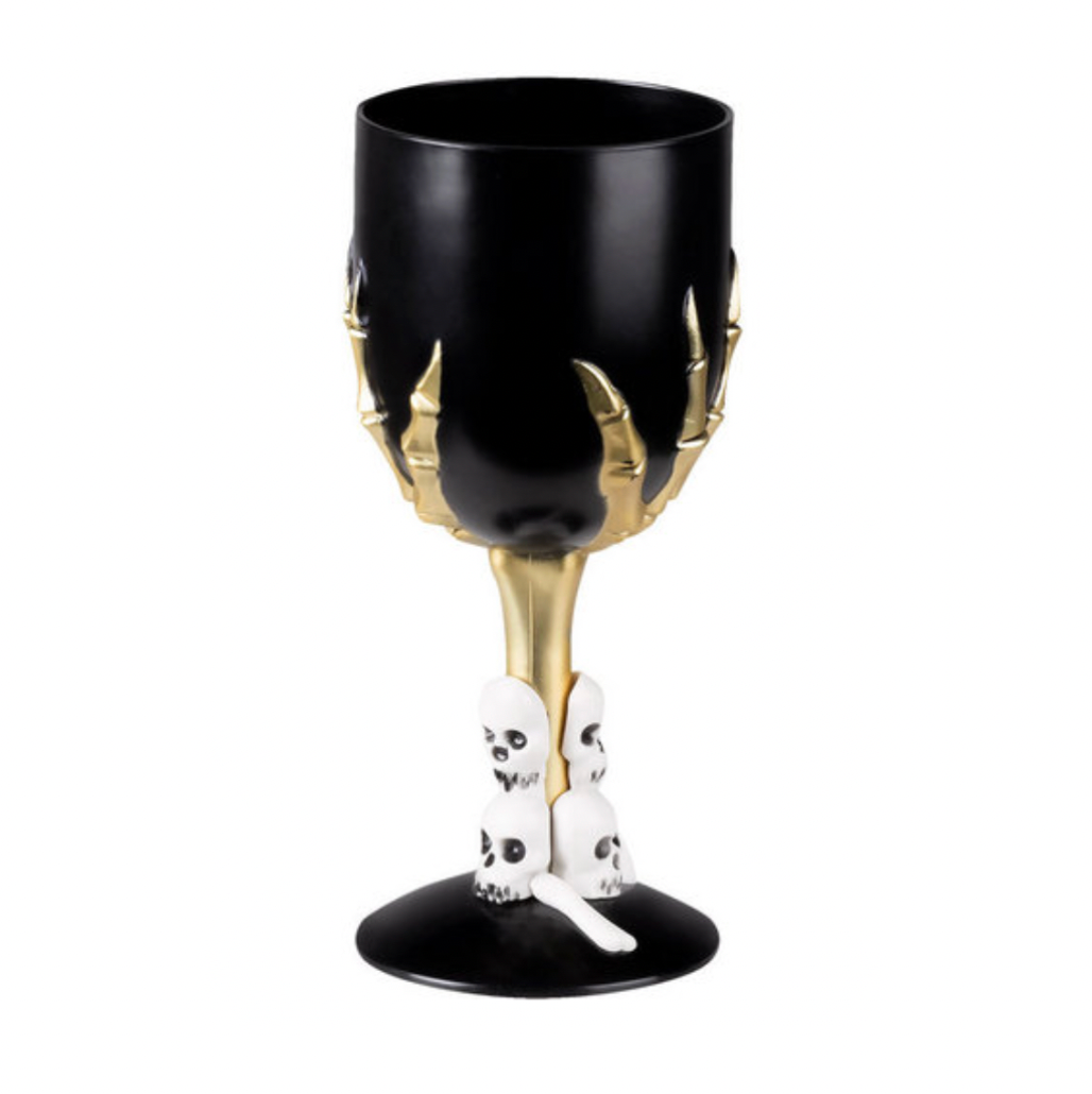 Halloween vínglas með hauskúpum