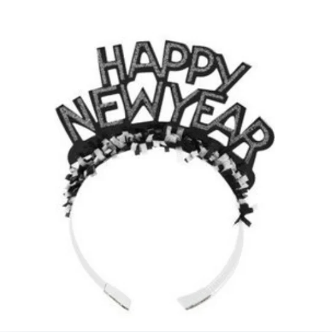 Hárspöng - Happy New Year - Silfur og svört
