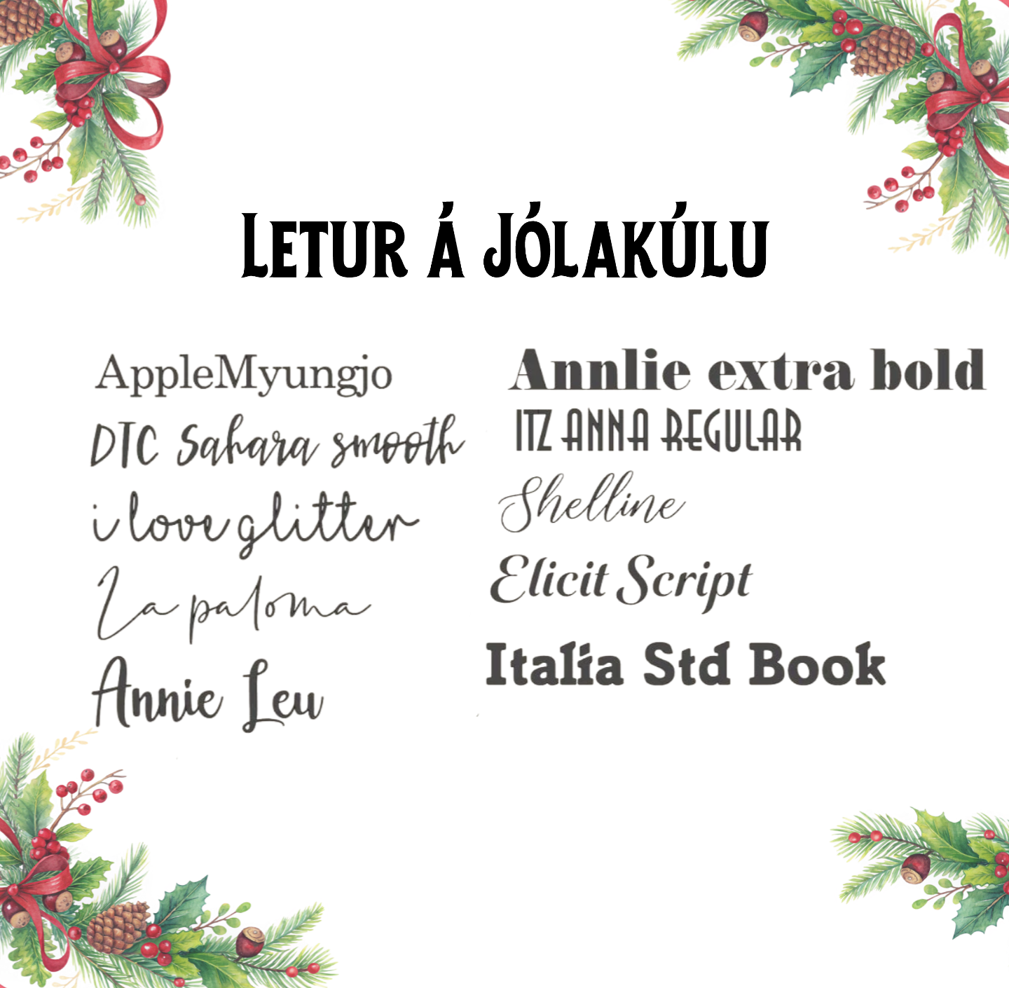 Sérmerktar jólakúlur - Mismunandi litir