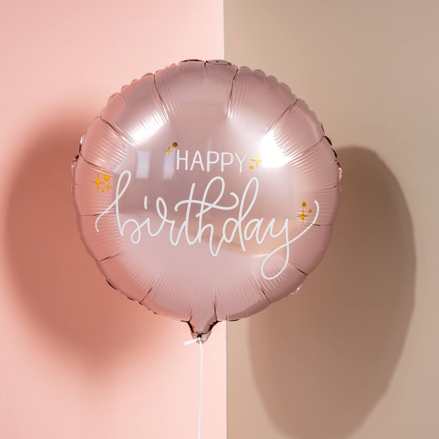 Álblaðra - Rosegold - Happy birthday - 45 cm